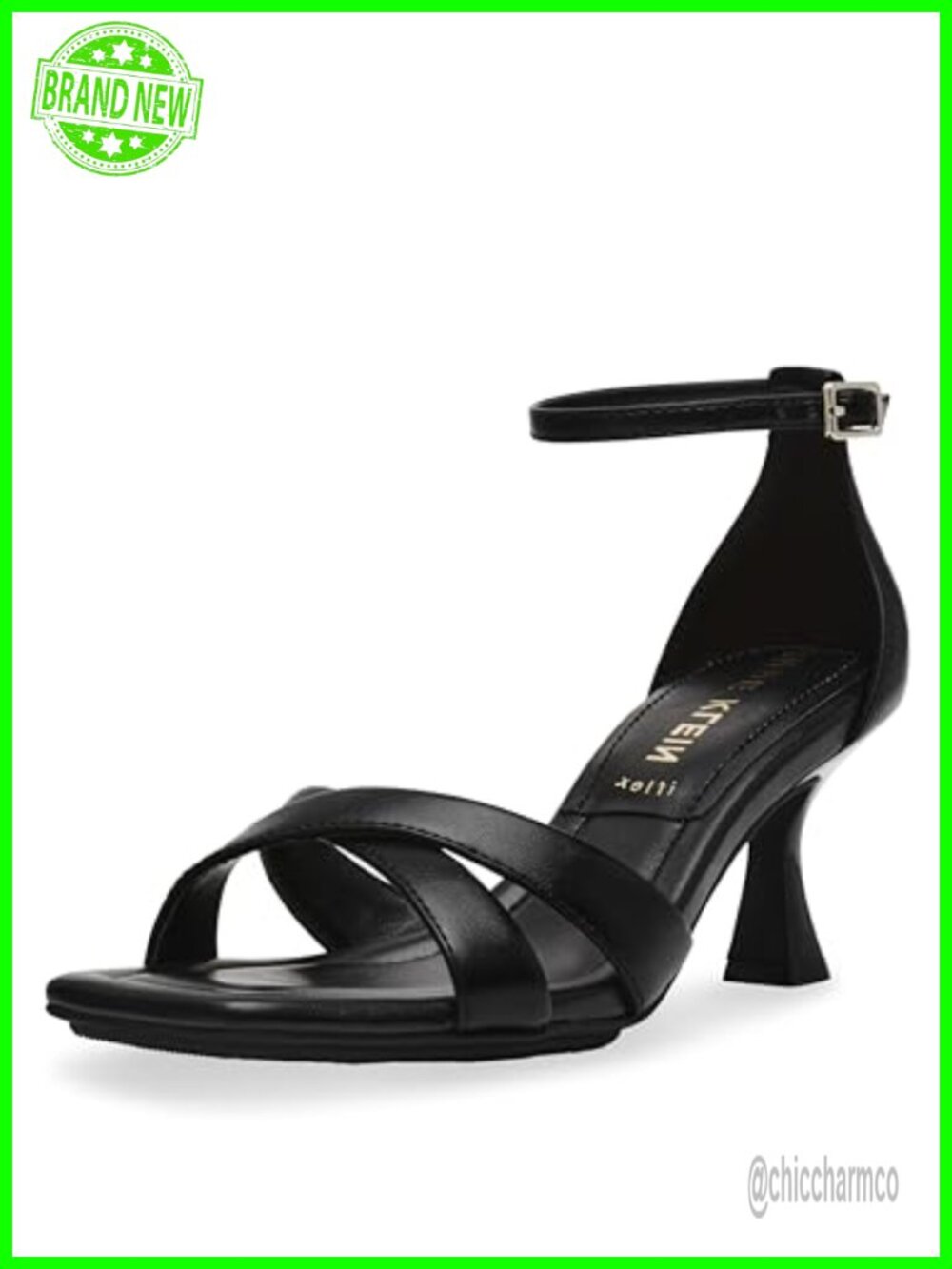Kitten Heel Open Toe Pump with Buckle Closure and Cushioned Sole